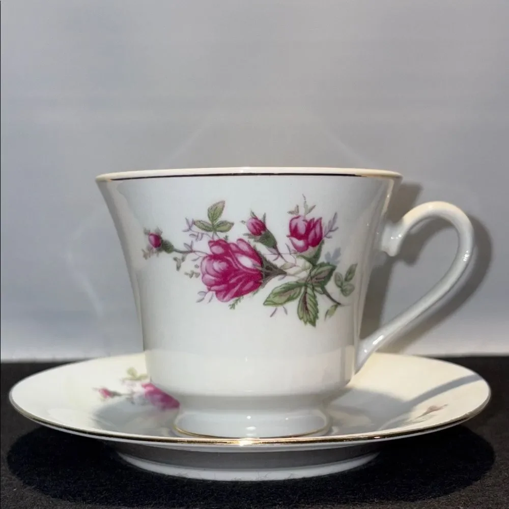 Crescent Fine China Teacup and Saucer